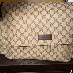 Gucci Brown Monogram Baby Diaper Bag